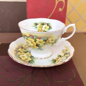 Royal Albert Yellow Primrose Flowers Teacup And Saucer